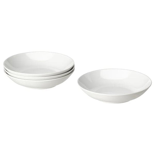 GODMIDDAG - Deep plate, white, 23 cm