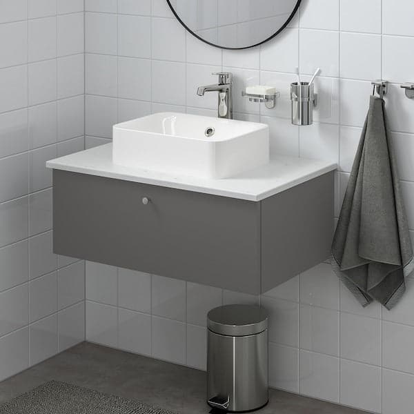 GODMORGON - Wash-stand with 1 drawer, Gillburen dark grey, 80x47x29 cm - best price from Maltashopper.com 40482756