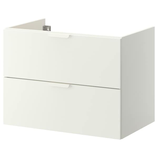 GODMORGON - Wash-stand with 2 drawers, white, 80x47x58 cm - best price from Maltashopper.com 00281104