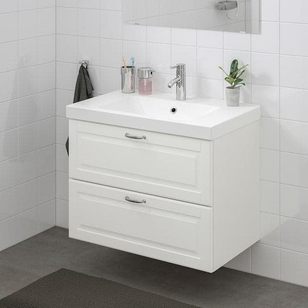 GODMORGON - Wash-stand with 2 drawers, Kasjön white , - best price from Maltashopper.com 00387643
