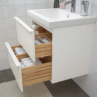 GODMORGON - Wash-stand with 2 drawers, high-gloss white, 60x47x58 cm - best price from Maltashopper.com 80195536