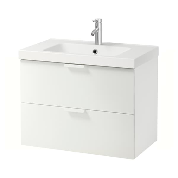 GODMORGON / ODENSVIK Mobile for sink with 2 drawers - white/Miscel Dalskär 83x49x64 cm - Premium Bathroom Vanities from Ikea - Just €375.99! Shop now at Maltashopper.com