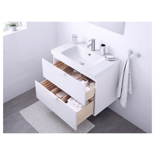 GODMORGON / ODENSVIK Mobile for sink with 2 drawers - white/Miscel Dalskär 83x49x64 cm - Premium Bathroom Vanities from Ikea - Just €375.99! Shop now at Maltashopper.com