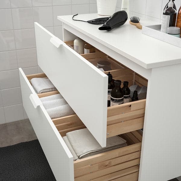 GODMORGON / TOLKEN Cabinet for washbasin with 2 drawers - white/white 102x49x60 cm - Premium Bathroom Vanities from Ikea - Just €272.99! Shop now at Maltashopper.com