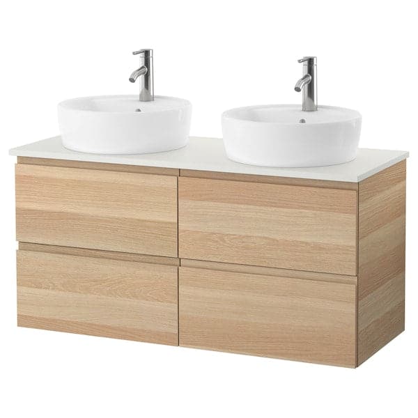 GODMORGON/TOLKEN / TÖRNVIKEN Mobile/sink 45/support top - oak effect with white/white bite Miscel Dalskär 122x49x74 cm - Premium Bathroom Vanities from Ikea - Just €864.99! Shop now at Maltashopper.com
