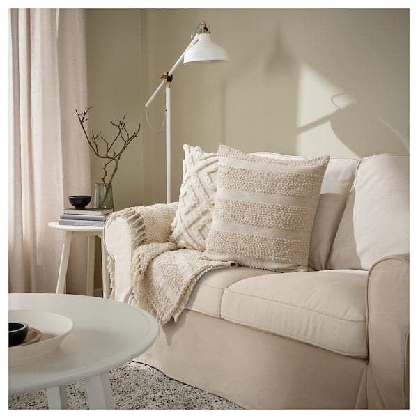 SANDTRAV Cushion, beige/white, 45x45 cm - IKEA