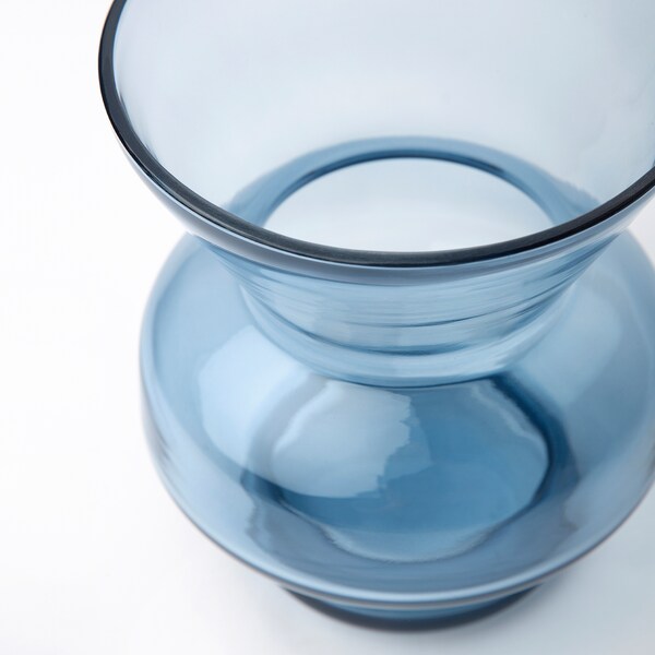 GOKVÄLLÅ - Vase, blue glass,13 cm - best price from Maltashopper.com 80569012