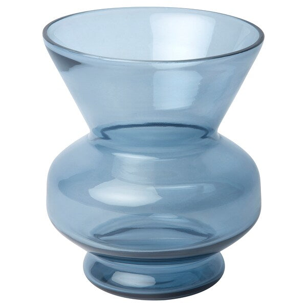 GOKVÄLLÅ - Vase, blue glass,13 cm - best price from Maltashopper.com 80569012