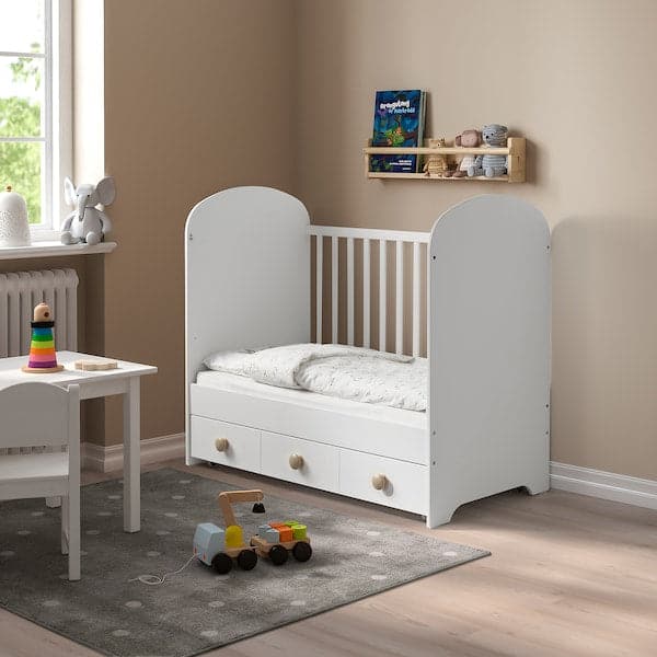 GONATT - Cot with drawer, white, 60x120 cm - best price from Maltashopper.com 30467092
