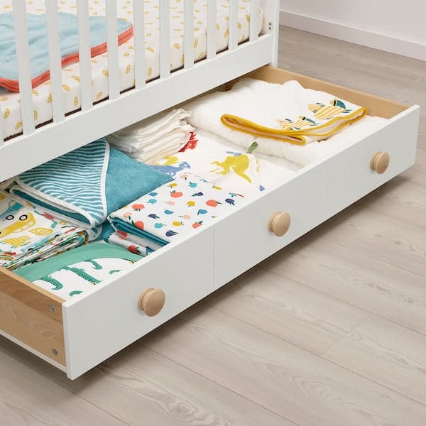 GONATT - Cot with drawer, white, 60x120 cm - best price from Maltashopper.com 30467092