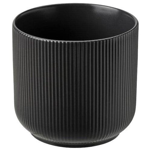 GRADVIS - Plant pot, in/outdoor black, 12 cm