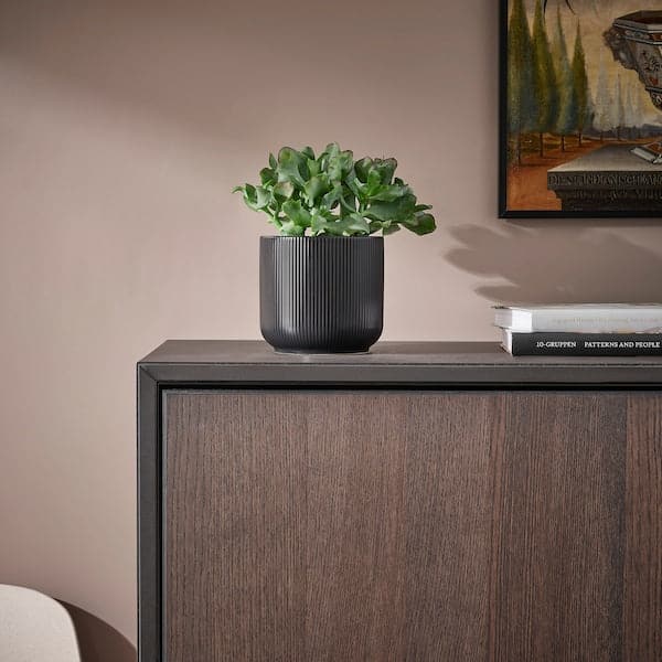 GRADVIS - Plant pot, in/outdoor black, 12 cm - best price from Maltashopper.com 50494792