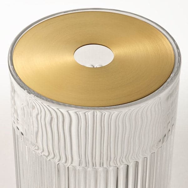 GRADVIS - Vase with metal insert, clear glass/gold-colour, 21 cm - best price from Maltashopper.com 40502919