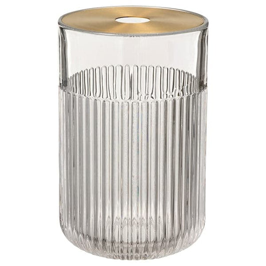 Ikea GRADVIS - Vase with metal insert, clear glass/gold-colour, 21 cm