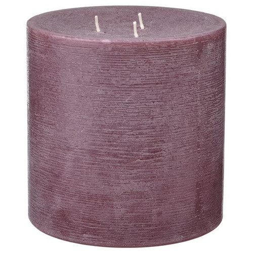 GRÄNSSKOG - Unscented pillar candle, 3 wick, brown-red, 14 cm