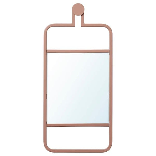 GRANVÅG - Mirror, wall hanging/pink, 22x48 cm