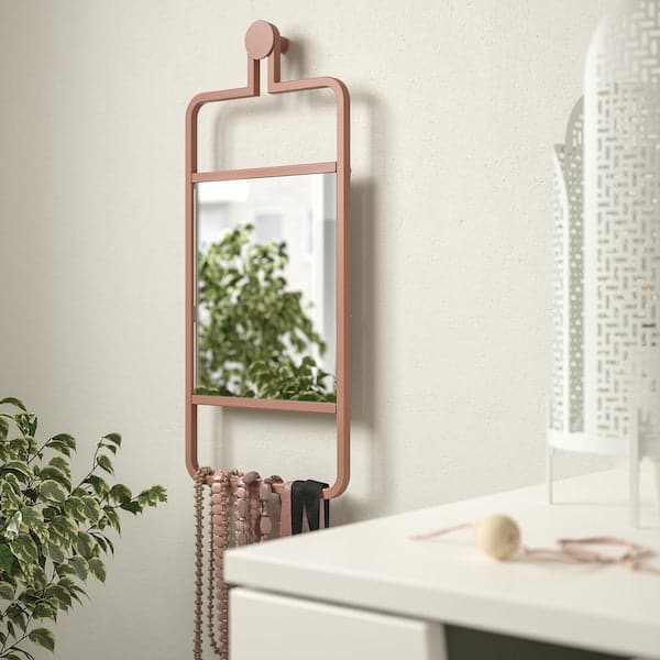 GRANVÅG - Mirror, wall hanging/pink, 22x48 cm - best price from Maltashopper.com 50510985