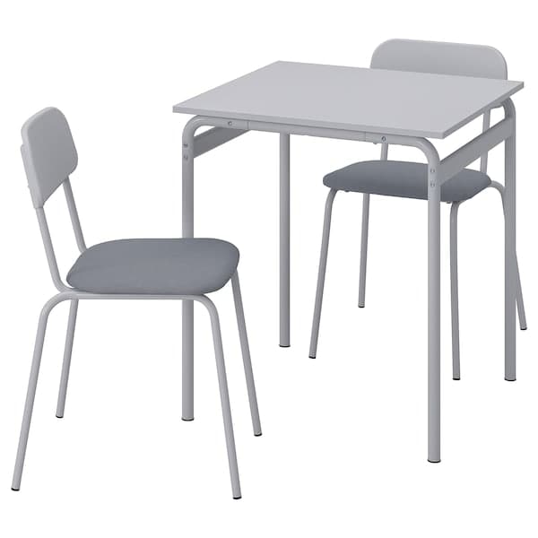 GRÅSALA / GRÅSALA - Table and 2 chairs, grey/grey, 67 cm