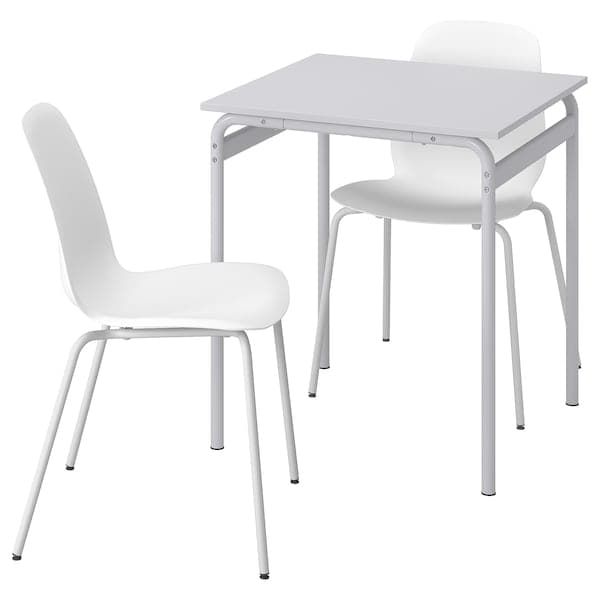 GRÅSALA / LIDÅS - Table and 2 chairs, grey/white white