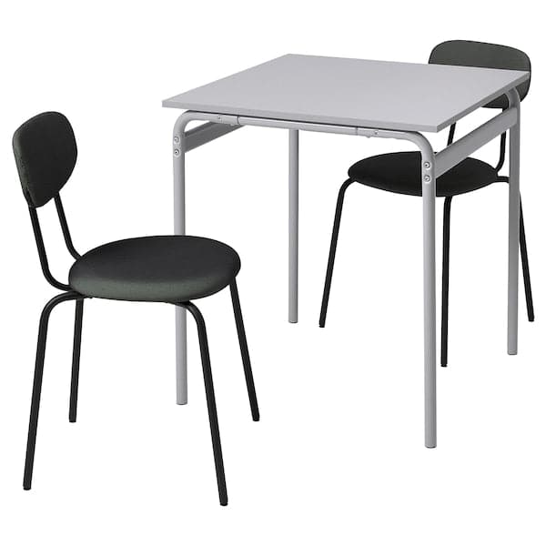 GRÅSALA / ÖSTANÖ - Table and 2 chairs, grey/Remmarn grey, 67 cm