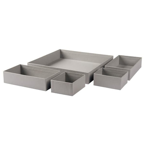 GRÅSIDAN - Box, set of 5, grey