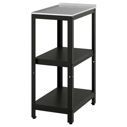 GRILLSKÄR - Kitchen island, black/stainless steel outdoor, 39x61 cm - best price from Maltashopper.com 40523177