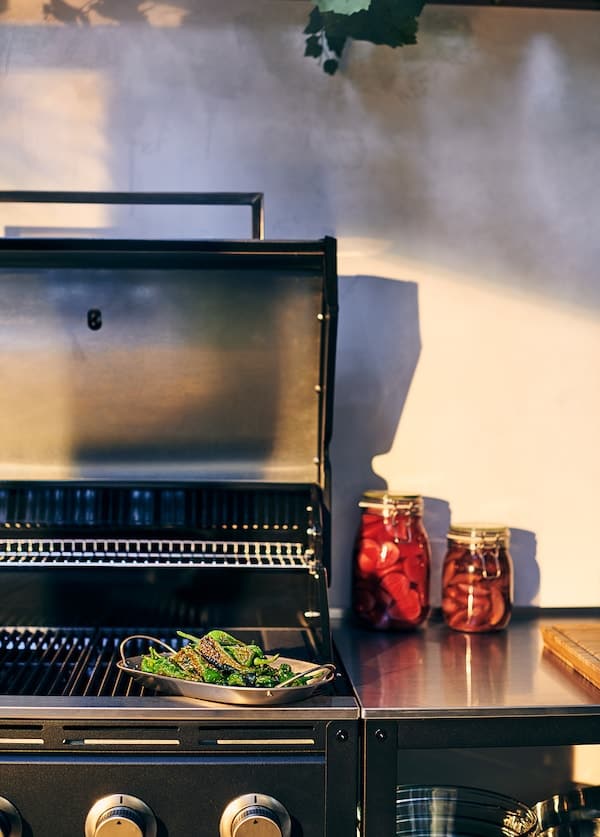 Ikea GRILLSKÄR Barbecue gas/side burner - stainless steel/outdoor 120x61 cm ,