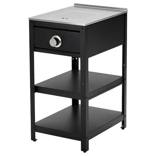 Ikea GRILLSKÄR Side burner - black/stainless steel from outside 48x61 cm