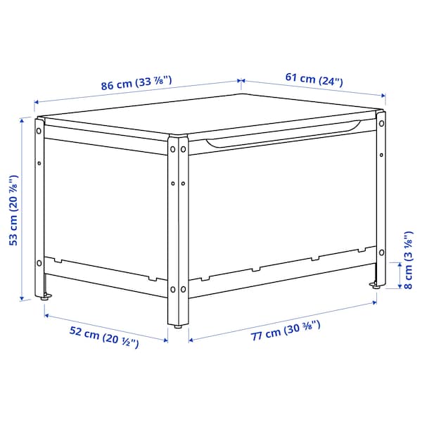 Ikea GRILLSKÄR - Storage box, black stainless steel/outdoor, 86x61 cm