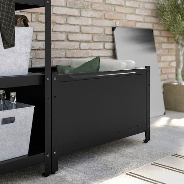 Ikea GRILLSKÄR - Storage box, black stainless steel/outdoor, 86x61 cm