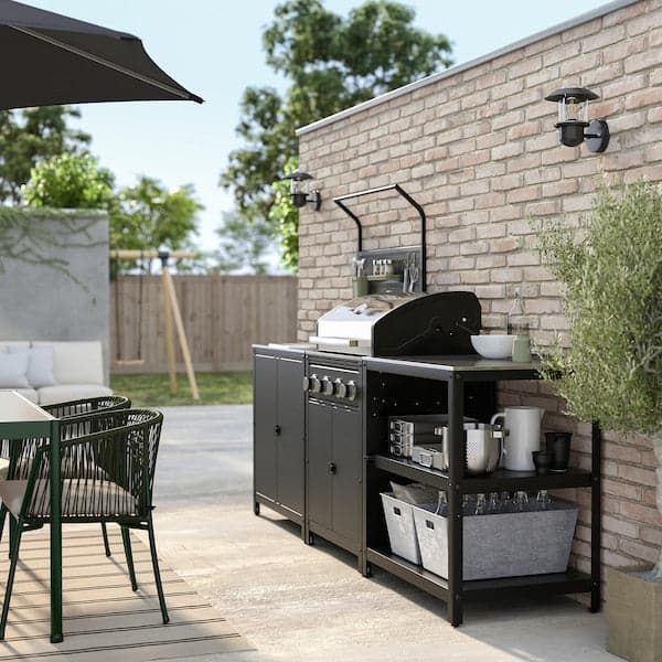 GRILLSKÄR - Outdoor cooker/gas barbecue, stainless steel, 258x61x176 cm - best price from Maltashopper.com 79504960