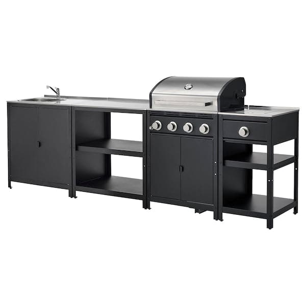 GRILLSKÄR - Outdoor cooker, gas barbecue/side burner/inox, 292x61 cm - best price from Maltashopper.com 89496894