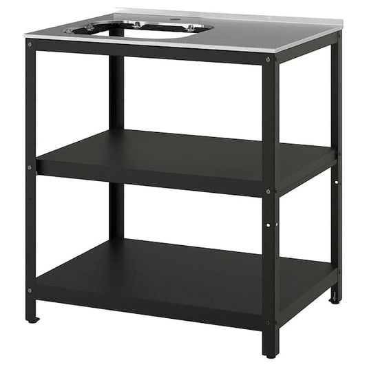 GRILLSKÄR - Unit for sink, black/stainless steel outdoor, 86x61 cm - best price from Maltashopper.com 60523275