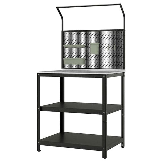 Ikea GRILLSKÄR - Kitchen island w back panel, stainless steel/outdoor, 86x61x176 cm