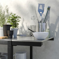 GRILLSKÄR - Kitchen island w side table, stainless steel/outdoor, 93/116x61 cm - best price from Maltashopper.com 09495228