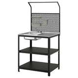 GRILLSKÄR sink unit w back panel, stainless steel/outdoor, 86x61x176 cm