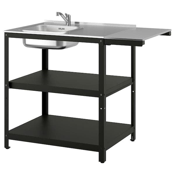 GRILLSKÄR - Sink cabinet with table, stainless steel/outdoor, 93/116x61 cm - best price from Maltashopper.com 49495226