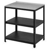 GRILLSKÄR kitchen island shelf unit, black/stainless steel outdoor, 86x61 cm
