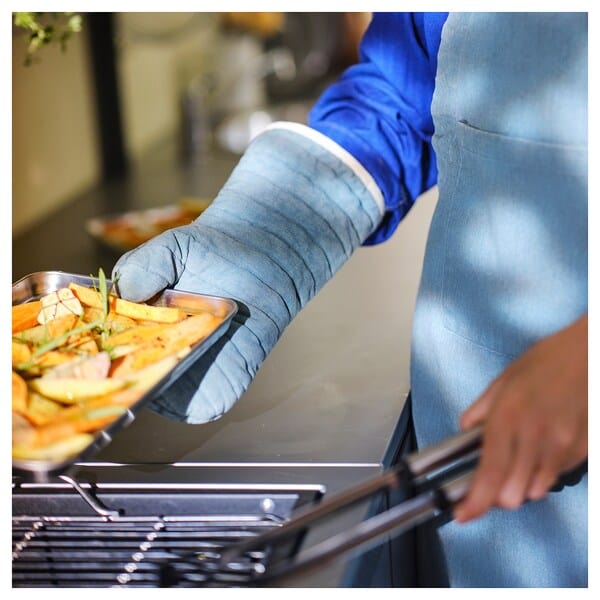 Ikea GRILLTIDER - Apron, grey-turquoise, 67x85 cm