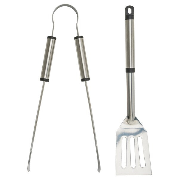 GRILLTIDER - Barbecue tool set, 2 pieces, stainless steel - best price from Maltashopper.com 30564719