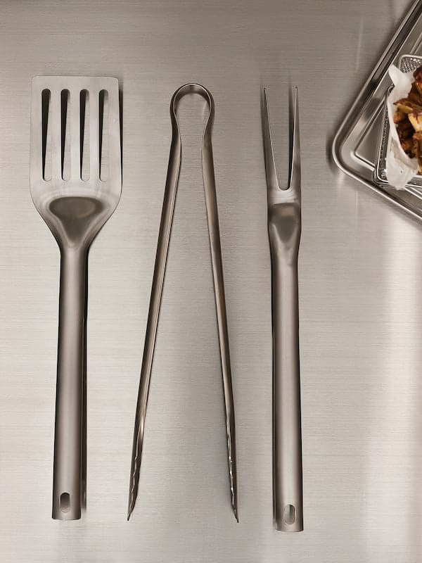 GRILLTIDER - 3-piece barbecue tools set, stainless steel - Premium  from Ikea - Just €14.99! Shop now at Maltashopper.com