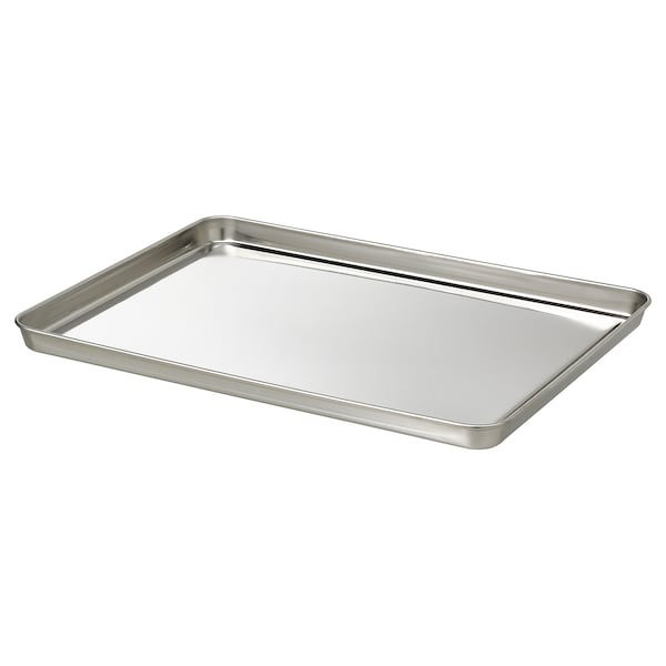 GRILLTIDER - Serving tray, stainless steel, 40x30 cm