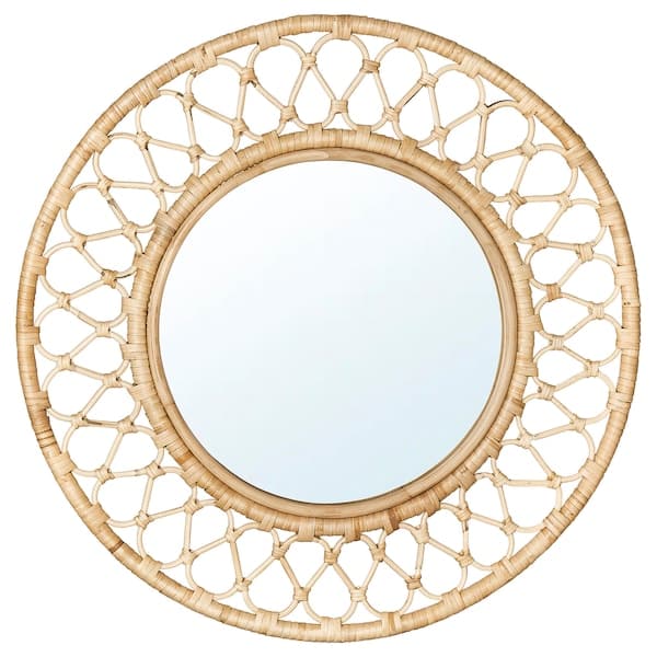 GRINSBOL - Mirror, rattan, 55 cm - best price from Maltashopper.com 30518464