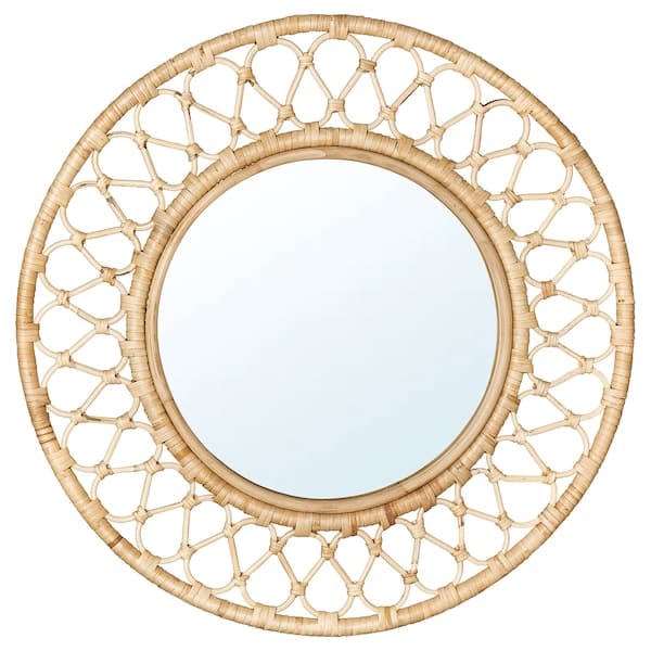 GRINSBOL - Mirror, rattan, 55 cm