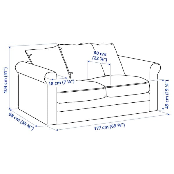 GRÖNLID - 2-seater sofa, Tallmyra blue , - best price from Maltashopper.com 09440052