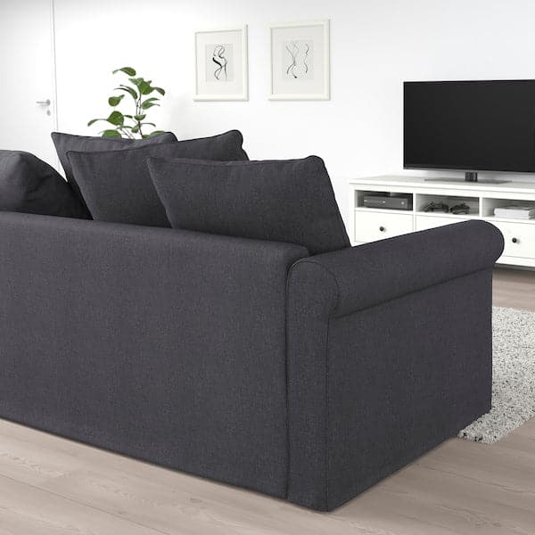 GRÖNLID 3 seater sofa with chaise-longue - Sporda dark grey , - best price from Maltashopper.com 49408564