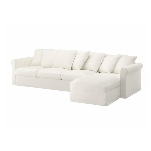 GRÖNLID 4-seater sofa with chaise-longue - White inseros , - best price from Maltashopper.com 89407143