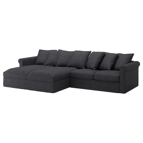 GRÖNLID 4-seater sofa with chaise-longue - Dark grey sporda ,