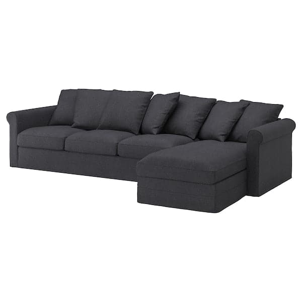 GRÖNLID 4 seater sofa with chaise-longue - Sporda dark grey , - best price from Maltashopper.com 79408567