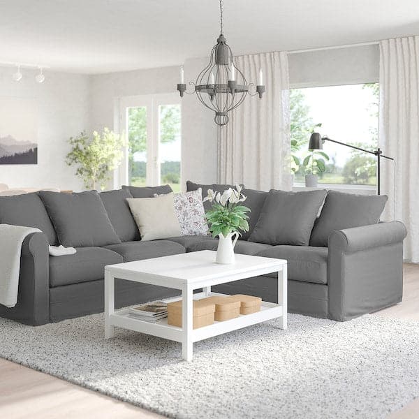 GRÖNLID 4-seater corner sofa - Ljungen smoke grey , - best price from Maltashopper.com 49409016